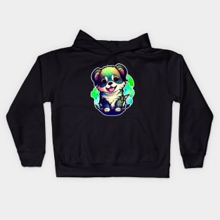 "Cheerful Paws: A Colorful and Creative Delight with a Cute Dog" Kids Hoodie